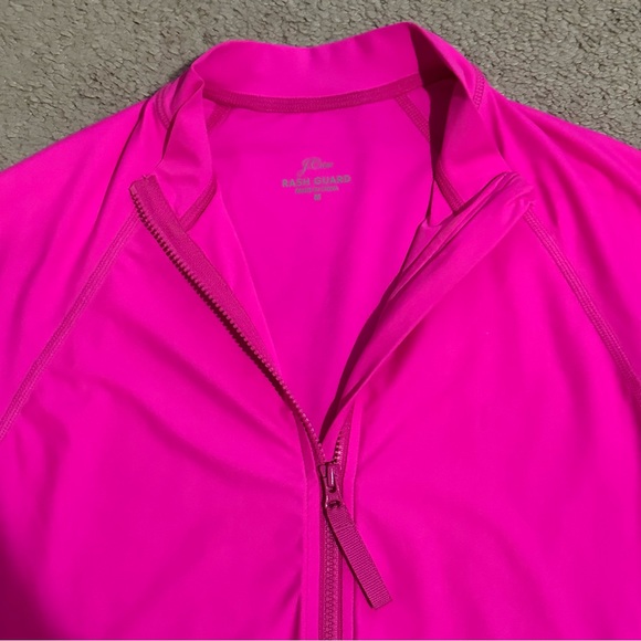 J. Crew Solid Long-sleeve Rash Guard in Neon Flamingo size Medium - Picture 11 of 12